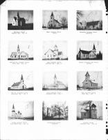 Methodist Church, Mabel Lutheran, Hannaford Lutheran, Eidfjord Ev. Lutheran, Zion Lutheran, Bethany, Union, Mose, Ottawa, Griggs County 1955c